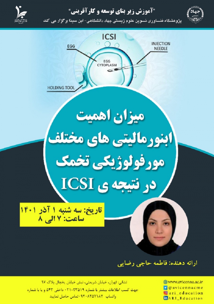 کارگاه میزان اهمیت ابنورمالیتی های مختلف مورفولوژیکی تخمک ...